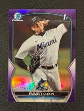 Emmett Olson 2023 Bowman Chrome 1st Purple Refractor /250 Marlins