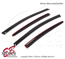 Black Tinted Out-Channel Vent Visor Deflector 4pc For 2011-2016 Hyundai Elantra