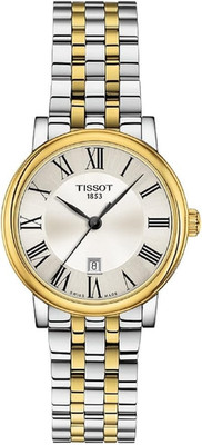 Tissot Carson Damen Premium silbernes Zifferblatt bicolor Uhr T122.210.22.033.00