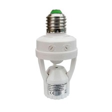 PIR Motion Sensor Light Socket,E26/E27 Smart Lamp Bulb Holder Adapter Auto On...