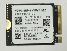 WD PC SN740 2TB M.2 2230 NVMe PCIe4x4 SSD For Steam Deck ASUS ROG Flow X Laptop