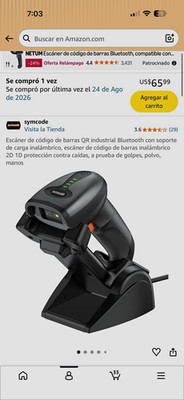 Symcode MJ-4590DB Bluetooth Barcode/QR Scanner with Charging Stand Charger