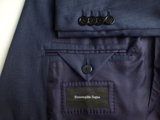Zegna Suit 54R/44R W37 Blue Italy Excellent Condition Mila