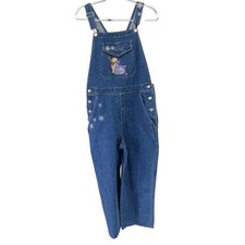 Vtg Disney Store Winnie the Pooh Eeyore Denim Bib Overalls Women's Size Medium