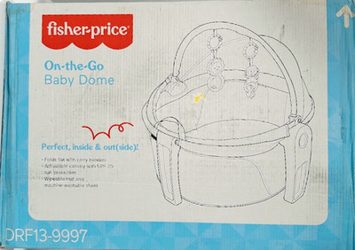 Fisher-Price On-the-Go Baby Dome w/ Toys & Storage Open & Distressed Box NEW.