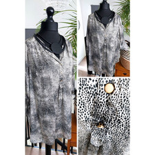 Grey LADIES SHIRT tunic blouse EVANS women's PLUS size 18 XL Bohemian SATIN
