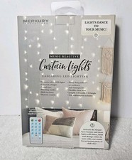 Merkury Innovations Smart Curtain Lights Music Reactive 78 LED W/Remote New