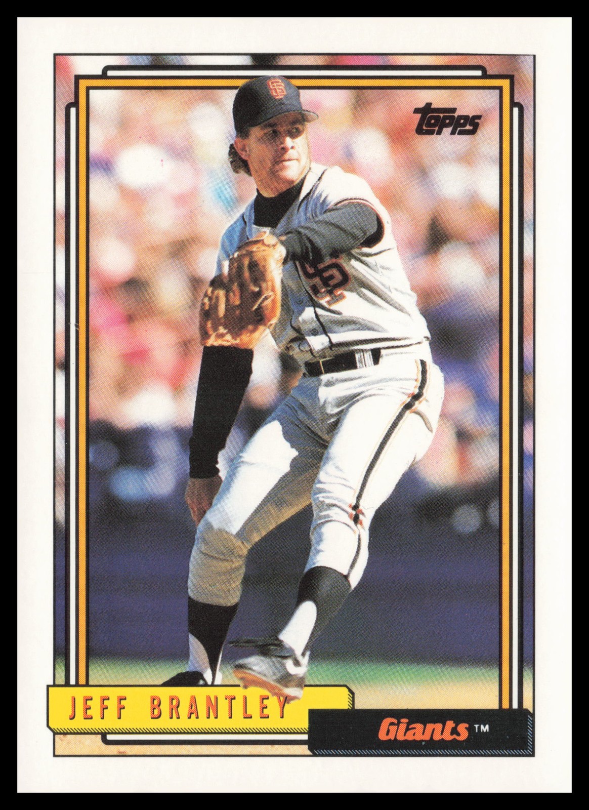 1992 Topps #491 Jeff Brantley San Francisco Giants Baseball Card