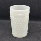 Vtg Anchor Hocking White Milk Glass Hobnail Tumbler Drinking Glass 4.25" 8 oz