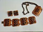 Modern From The 1940"s Copper Vintage Jewelry Set Mid Century