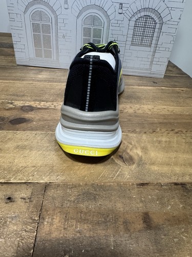 GUCCI Run sneaker Black Yellow Beige Sz 40 Women - Picture 6 of 8