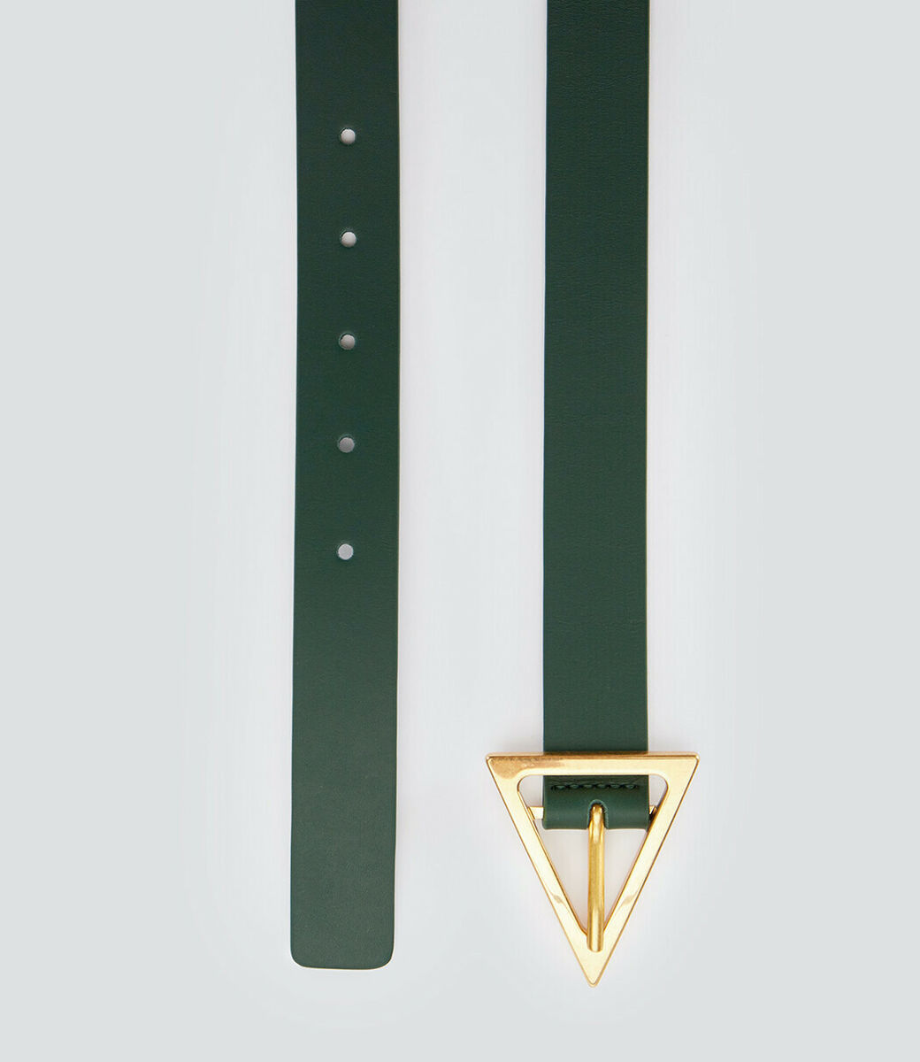 ベルト BOTTEGA VENETA ARMY GREEN LEATHER TRIANGLE BELT BOTTEGA VENETA Triangle Leather Belt in Raintree Green Size