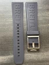 BREITLING OEM 24MM Diver Pro Navy Blue Rubber Strap  w/ OEM Tang Buckle