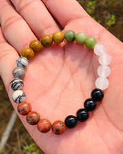 8mm Fashion round natural mix gemstone beads bracelet stretchable bracelet