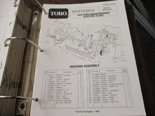 Toro ccr-2000 38185 38186 snow thrower blower Parts Catalog Manual 1989