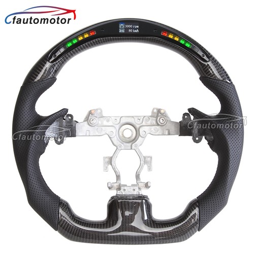 JiangGai Perforated Leather Sport Steering Wheel For Infiniti G37 / G37X Sedan – Black, Finger Grips, Lightweight
