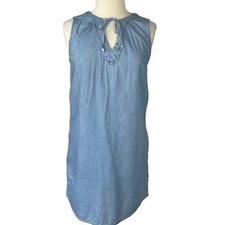 Old Navy Denim Chambray Shift Dress Womens Small Blue Sleeveless