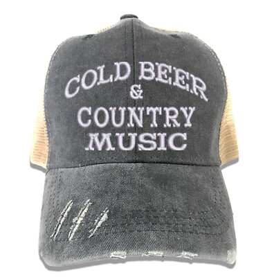 Vintage Trucker Hat Embroidery Ball Cap Country Music Beer