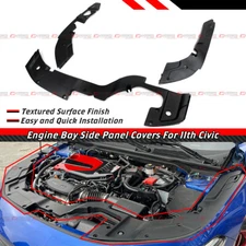 FOR 2022-26 11TH GEN HONDA CIVIC 3PC ENGINE BAY COOLING SIDE PANEL COVERS SHIELD