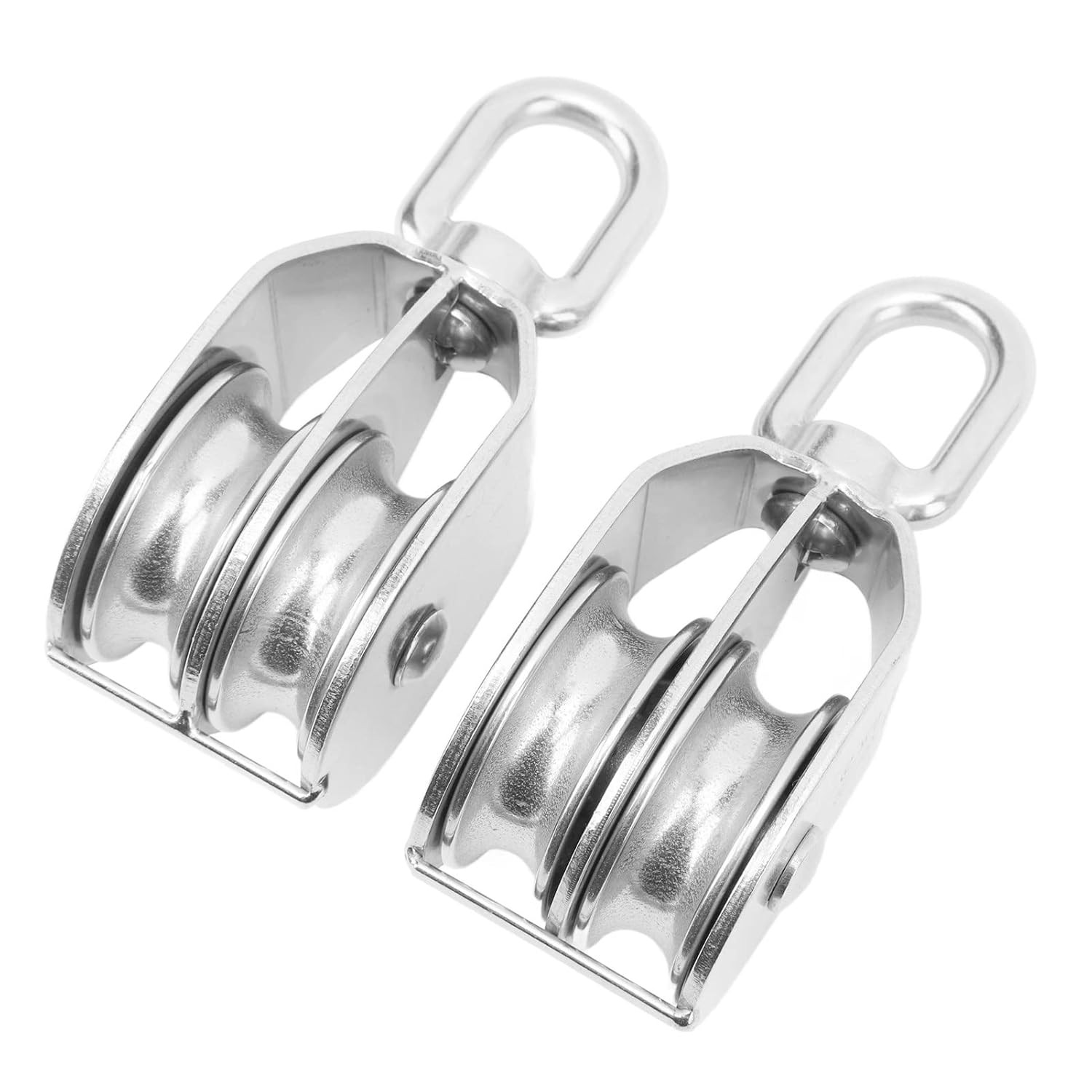 Double poulie M50 en acier inoxydable de 2 pièces pour charges de 400 kg