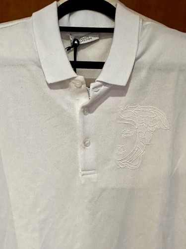 BNWT Versace Collection White 100% Cotton Polo Shirt XXL Chest 44” RRP £250.00 - Picture 2 of 7