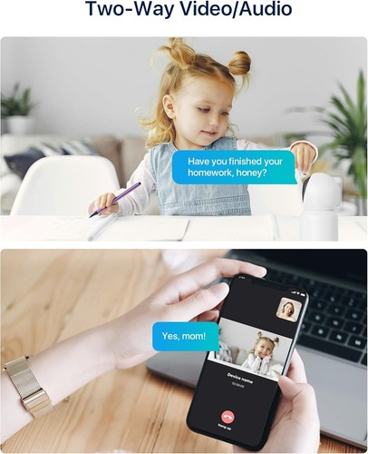 ZOSI 5MP WLAN Überwachungskamera Innen Weiß 360° Baby Kamera WIFI PTZmit Monitor - Bild 4 von 10