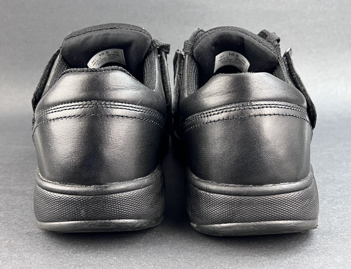 Orthofeet 461 Tie-Less Black Leather Oxfords Shoes Men display picture 1