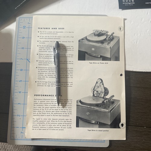 PRESTO TL-10 Tape Recorder Drive Dealer Spec Sheet HACKENSACK NJ - Picture 5 of 6