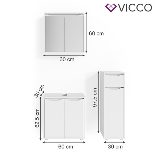 mobilier de salle de bains, armoire de toilette, meuble lavabo, Vicco Ruben - Bild 3 von 8
