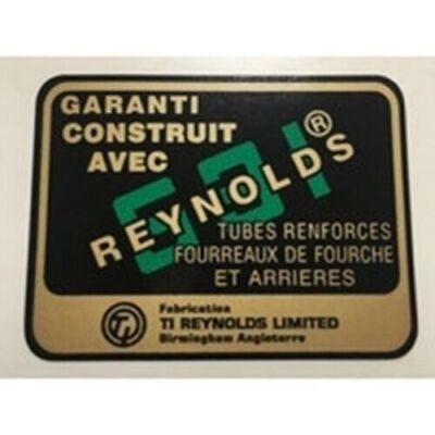 Tube Cadre Vélo REYNOLDS 531 - Référence F77-82 - Version Française