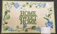 KITCHEN ACCENT RUG nonskid 17"x28" HOME SWEET HOME, LIGHT GREEN BORDERS, EE