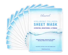 Ebanel 10 Pack Collagen Face Mask, Instant Brightening & Hydrating Face Masks