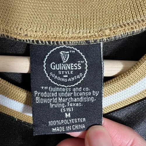 Vintage Guinness Irish Stout Beer Mens Size M Black Gold Football Jersey 59 - Picture 4 of 4