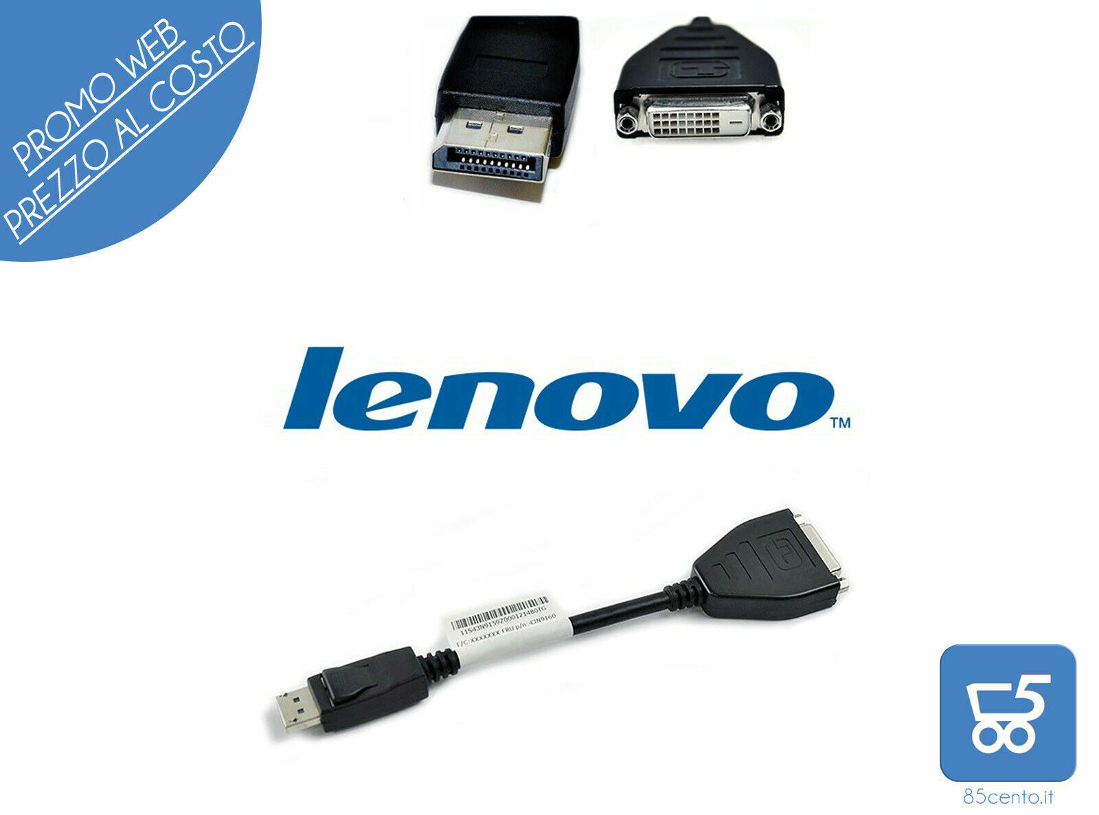 Adattatore video professionale DisplayPort a DVI DVI-D ATI GTX HP DELL LENOVO DP