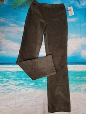 CARLISLE Size 4 stiletto Womens High-rise Vegan Suede Green Pants Lined NWT #CB4