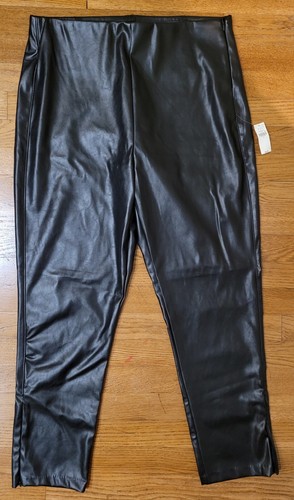 Leggings donna Old Navy vita extra alta ecopelle zip caviglia taglia 14 nuovi con etichette  - Foto 1 di 6