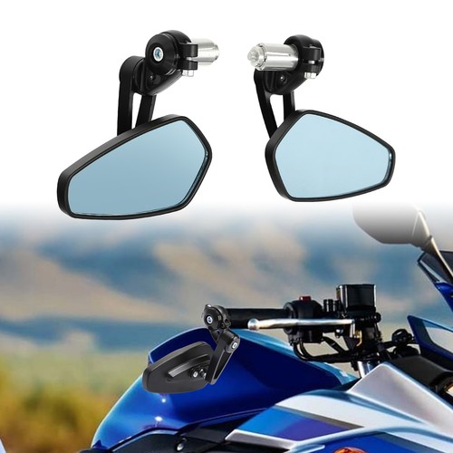 1 Pair 7/8" 22mm Motorcycle Rear View Handle Bar End Side Rearview Mirrors Black - Picture 5 of 14