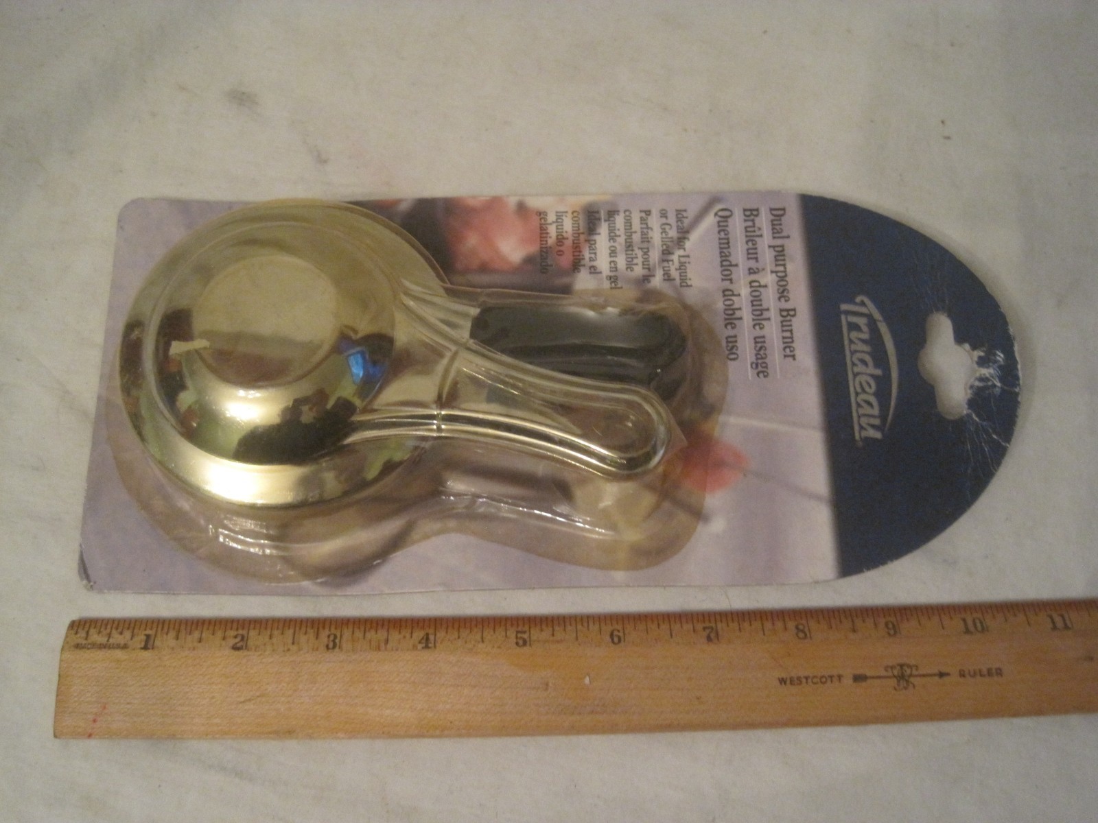 Trudeau Dual Purpose Burner Fondue Gelled Fuel Nip Safety burning