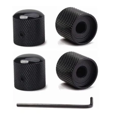 4 Pcs Barrel Knobs for P Bass/Telecaster Ibanez Domed Knurled Volume Tone N442