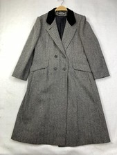 Loring Fortsmann Overcoat Womens L Gray Double Breasted Long Sleeve Wool Blend