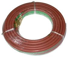 Twin Welding Hose 1/4 x 25 ft Grade T for Oxygen Propane w B-Size Fittings