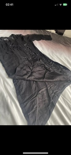 asian pakistani indian wedding/party wear dress Black Outfit - Picture 8 of 23
