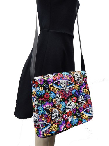 BOLSO MENSAJERO CON PATRÓN ""KATRINA CHIQUITA"" BOLSO DE HOMBRO, ALGODÓN, NUEVO - Imagen 2 de 4
