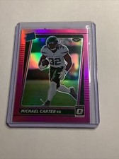 Michael Carter 2021 Donruss Optic Preview Pink Prizm Rated RC #P-268 Jets A-38