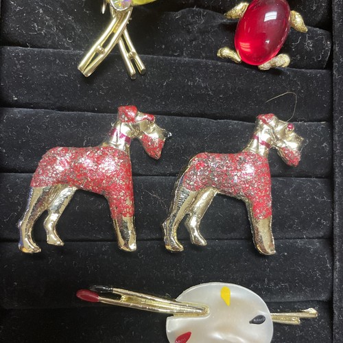 Vintage LOT /16 Misc. Costume Jewelry Pins / Brooches Preowned See Photos 1 LG - Picture 3 of 16