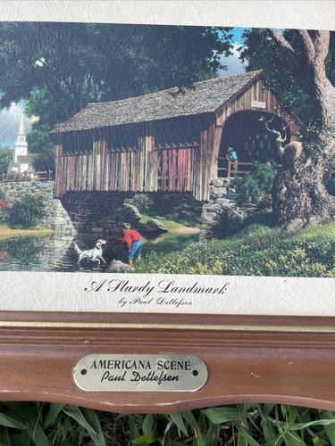 PAUL DETLEFSEN Vintage Framed Print Horse Buggy Humpback Bridge SET of 2 ❤️blt8j - Picture 5 of 9