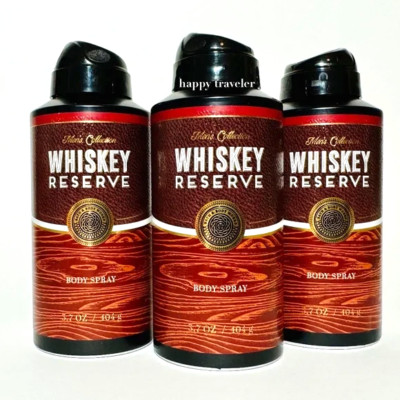 NEW Bath & Body Works WHISKEY RESERVE Body Spray Men's Collection Set of 3