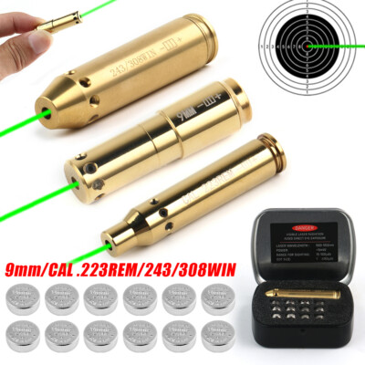 Green Dot Laser Bore Sighter 9mm/223/5.56MM/.243/308 Laser Bore Sight Cartridge