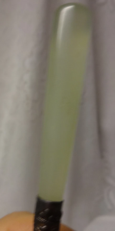 Vtg -Antique Chinese Silver Natural Nephrite Jade Mirror Womens Accessory Vanity - Image 4 of 4