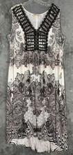 World Unity Black & White Embellished V Neck Maxi Dress sz 1X (11113)